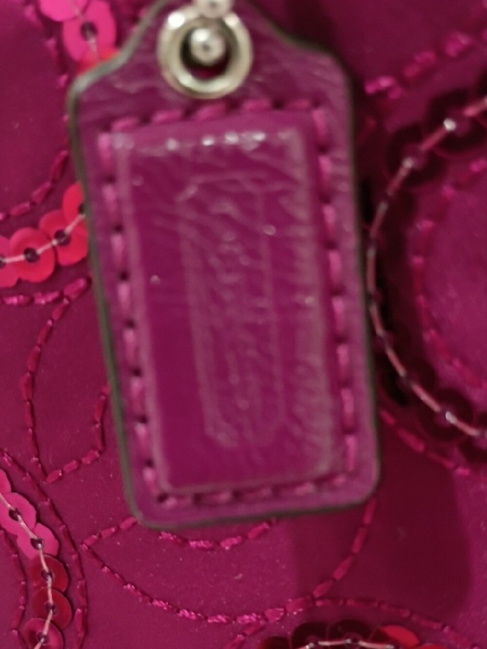 Coach Pink Sequin Circle Wristlet - Picture 5 of 7